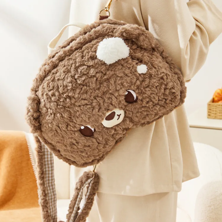 The Green Party Polyester Backpack Medium Size Women's Ivory Caramel-3