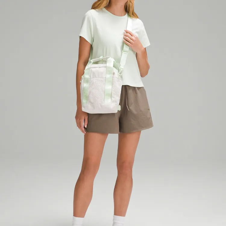 Lululemon Polyester Backpack Crossbody One Shoulder Handbag Small Size Unisex White Opal-3