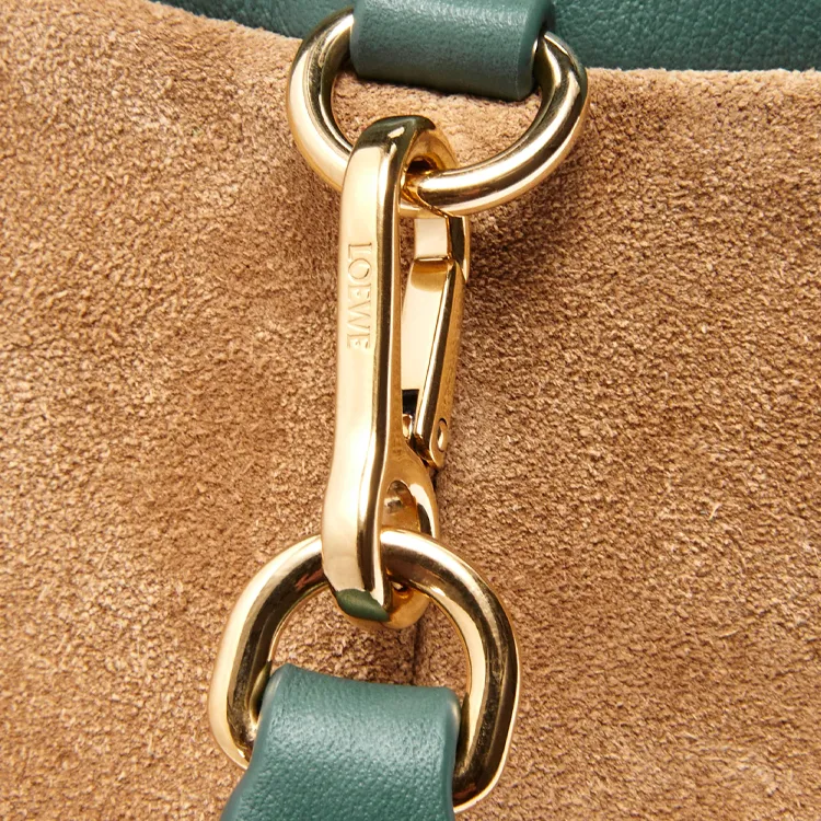 LOEWE Flamenco Nappa Cow Leather One Shoulder Crossbody Clutches Mini Women's Vanilla Grass Green-7