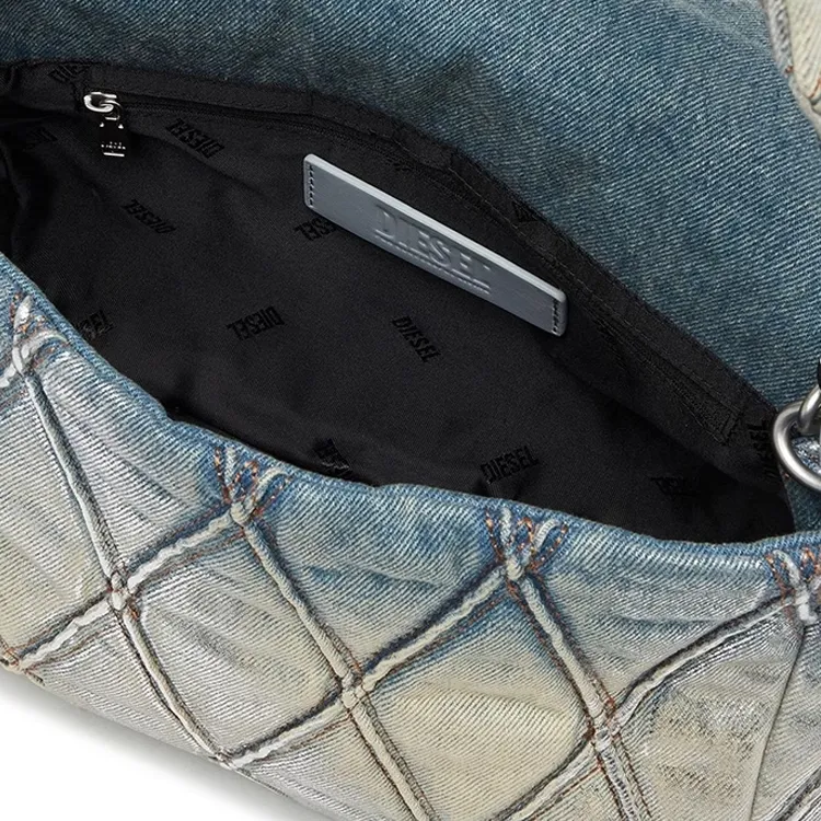 DIESEL Fabric Hobo Bag, Handbag, Shoulder Bag Medium Size Women's Blue-4