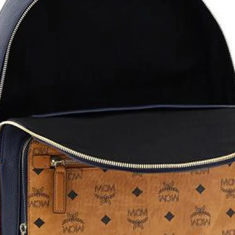 MCM Canvas Backpack Large Size Men's Dark Blue-4