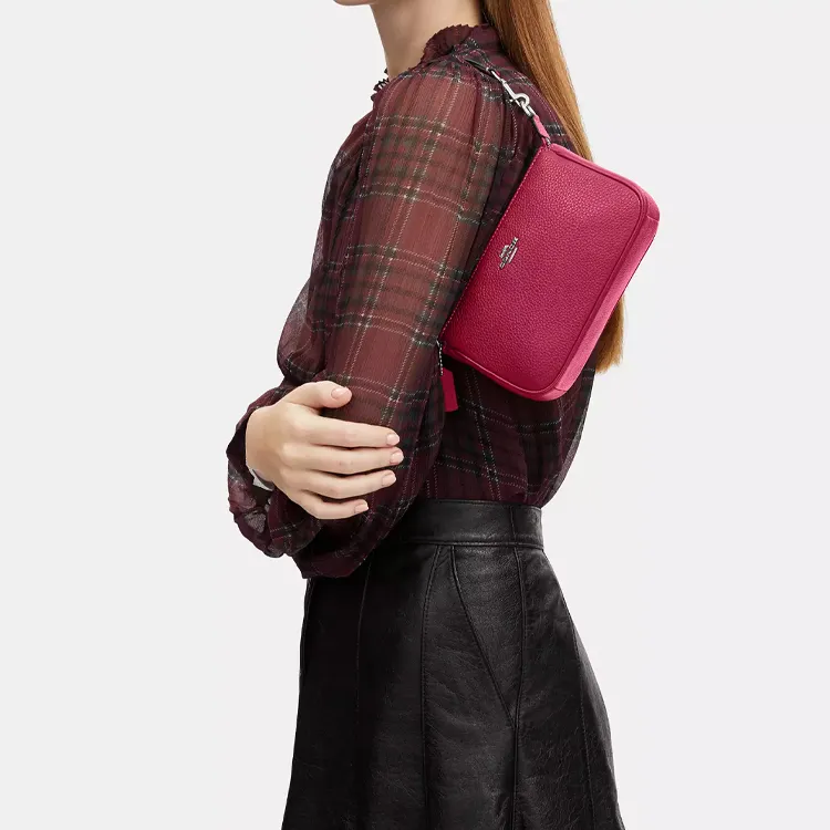 COACH Nolita Litchi Grain Leather Shoulder Bag Trumpets Women's Bright Purple-3