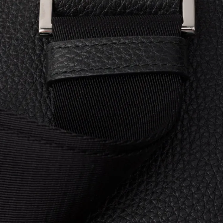 PRADA Leather Cell Phone Pouch Men's Black-3