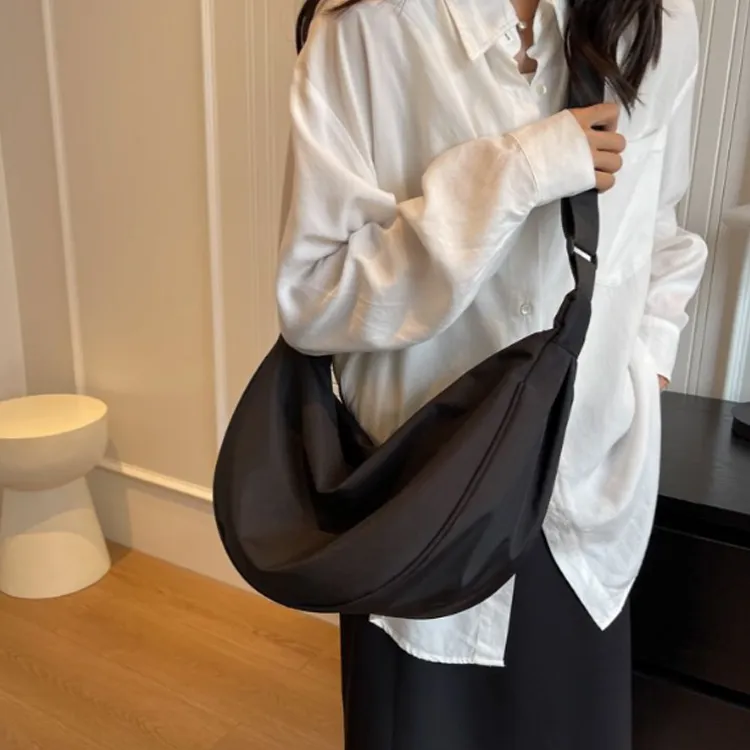 GOX Nylon Crossbody Bag, Shoulder Bag Regular Women's White/Black/Orange Red/Khaki-3