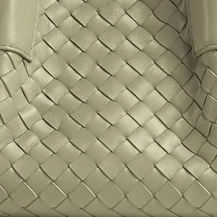 Bottega Veneta Calfskin Tote Bag Shopping Bag Handbag Small Size Women's Lime Gray-3