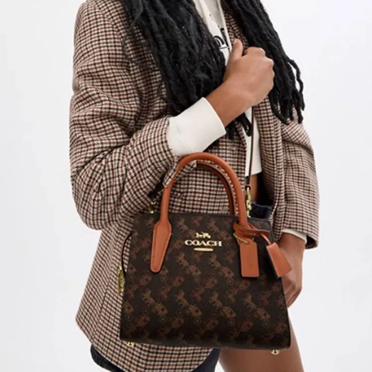 COACH ANDREA CARRYALL Artificial Leather Crossbody Handbags Small Size Women's Truffle Color-3