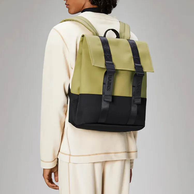 Rains Polyester Backpack Unisex Khaki-3