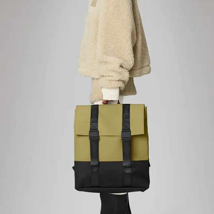 Rains Polyester Backpack Unisex Khaki-4