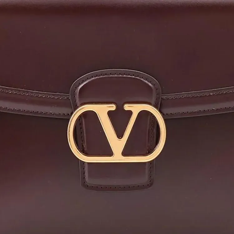 Valentino GARAVANI Leather Shoulder Bag Women's Burgundy-3