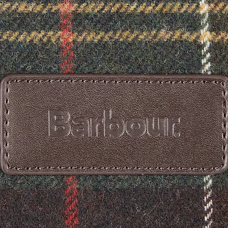 BARBOUR Logo Patch Checked Pattern Holdall Bag-3
