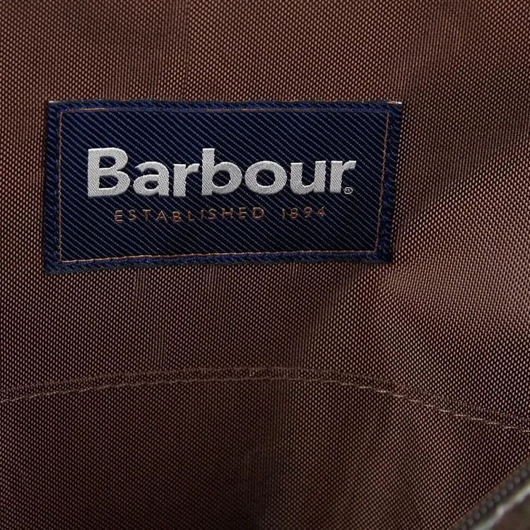 BARBOUR Logo Patch Checked Pattern Holdall Bag-4