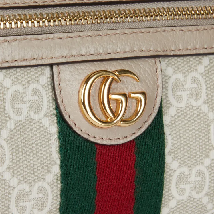 GUCCI GG Supreme Canvas Shoulder Bag Mini Women's Beige & White-5