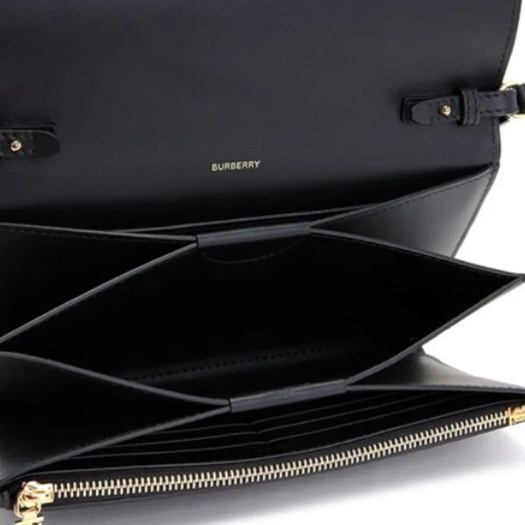 Burberry Leather Wallet Shoulder Bag Crossbody Bag Mini Women's Black-4