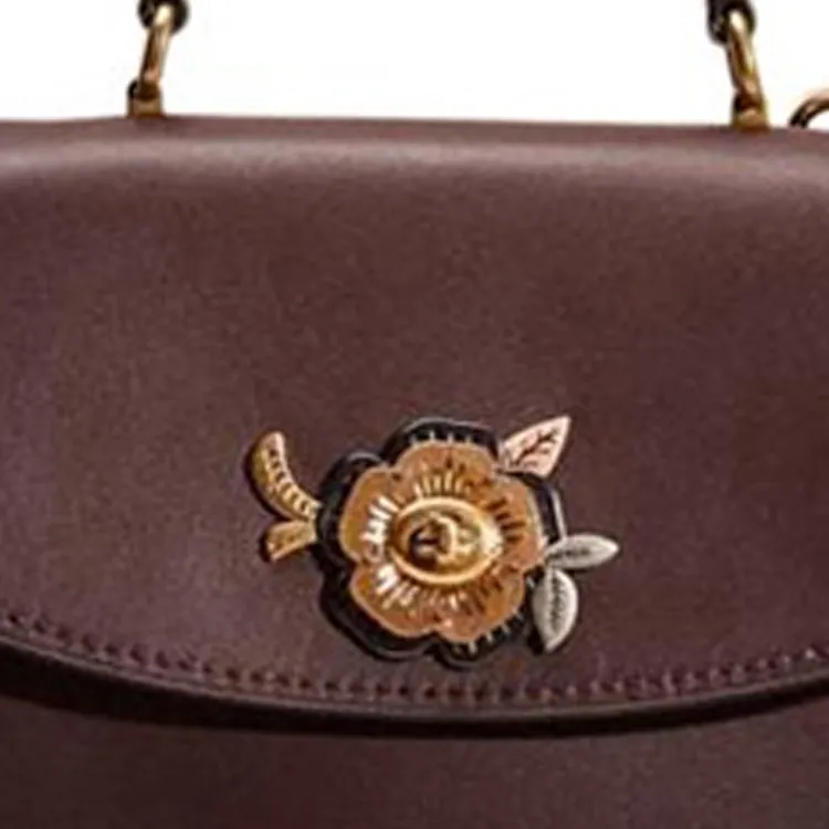 COACH Parker Cow Leather Handbag, Shoulder Bag, Crossbody Bag Medium Size Women's Ox Blood Red-1