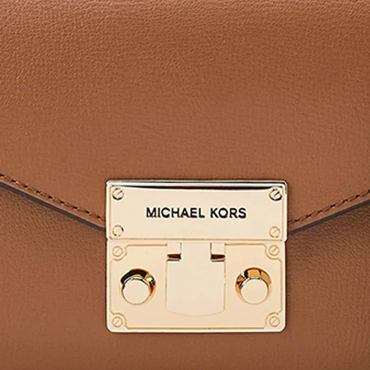 MICHAEL KORS Rose Cow Leather Shoulder Bag Trumpets Women's Leather Brown-1