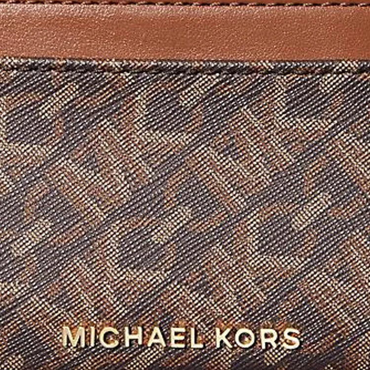 MICHAEL KORS Coated Canvas Card Holder Small Size Women's Brown-3