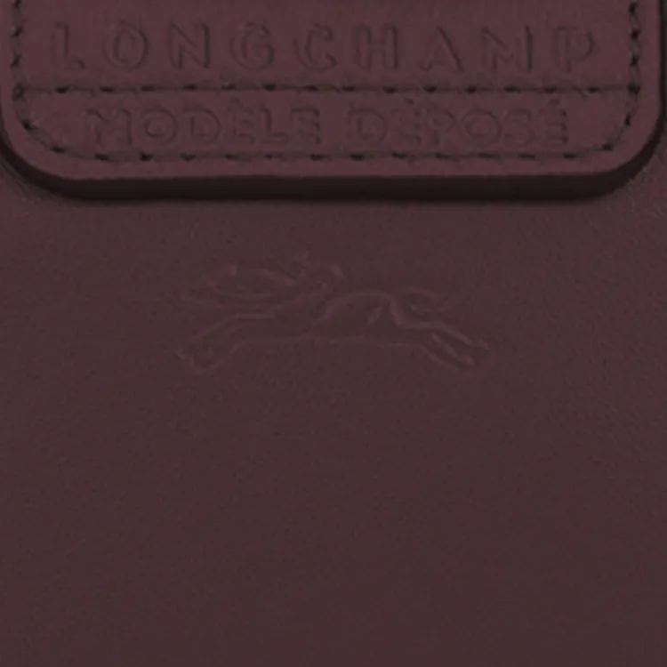 LONGCHAMP Le Pliage Cuir Sheepskin Dumpling Bag Coin Purse Regular Women's Burgundy Red-4