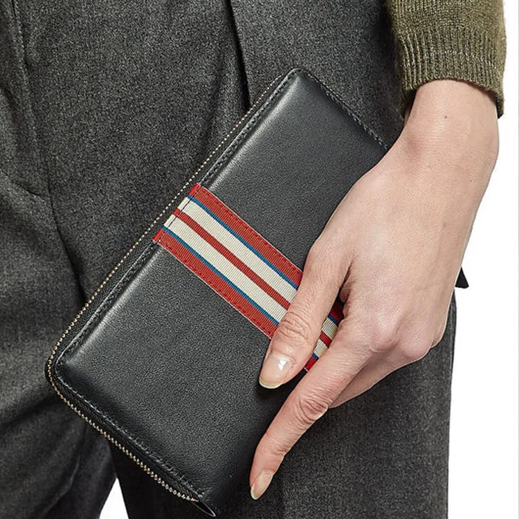 INES DE LA FRESSANGE Calfskin Wallet Men's Black-4