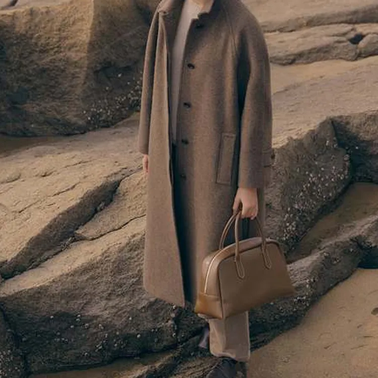 NOTHING WRITTEN Cow Leather Handbag Women's Mahogany-2