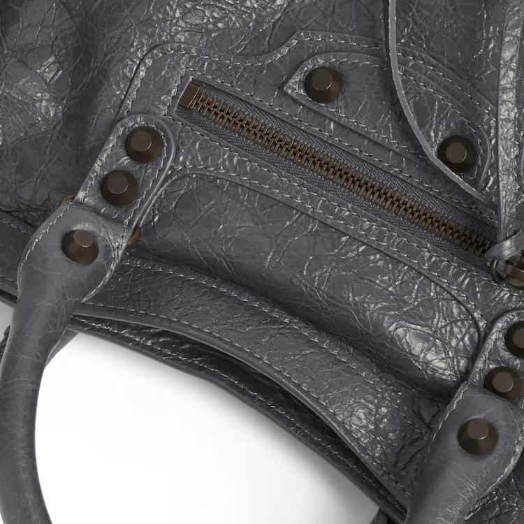 Balenciaga Sheepskin One Shoulder Handbag Small Size Women's Charcoal Black-5