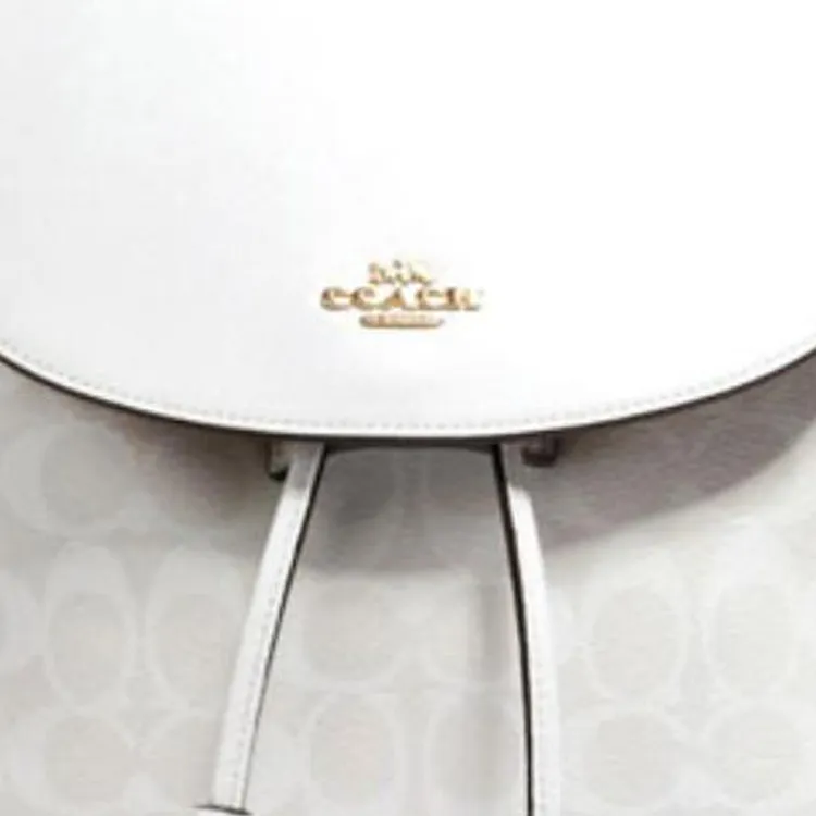COACH Elle Artificial Leather Backpack Medium Size Women's White-5