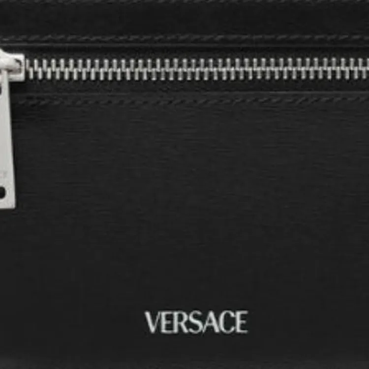 FANSIZHE Cow Leather Card Holder Men's Black & Silver-3