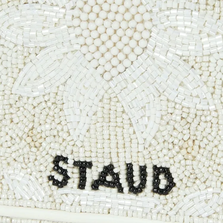 Staud TOMMY Glass Shoulder Bag Medium Size Women's White-3