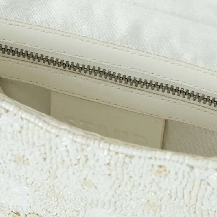 Staud TOMMY Glass Shoulder Bag Medium Size Women's White-2