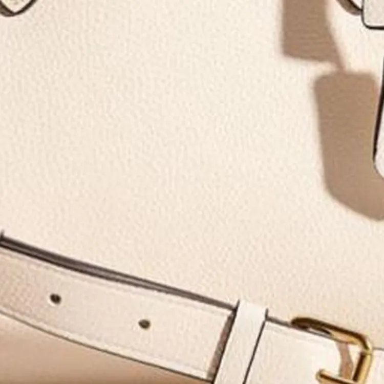 COACH Brooke Polished Pebbled Leather Shoulder Bag Crossbody Bag Handbag Large Size Women's Brass/Chalk White-2