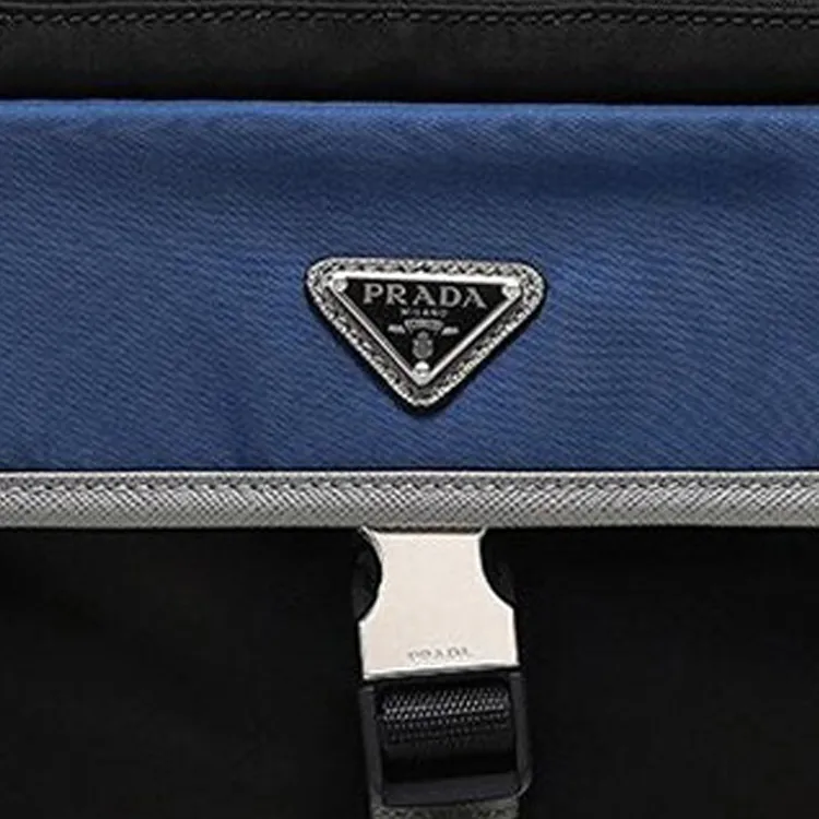 PRADA Fabric Clutch Men's Blue Black-1