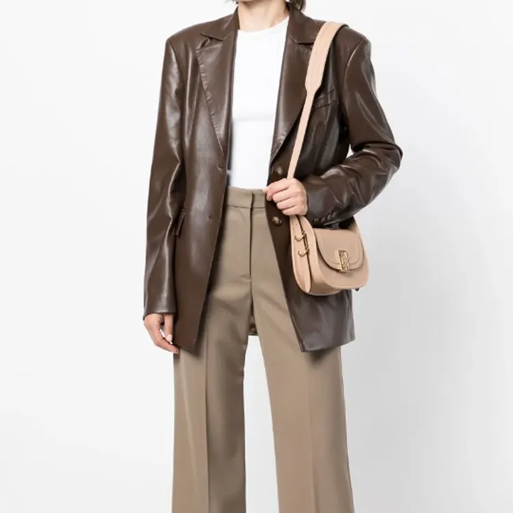 Mulberry Cow Leather Handbag Shoulder Bag Crossbody Bag Mini Women's Maple Brown-4
