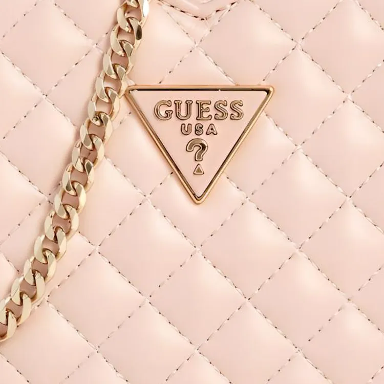 GUESS Litchi Grain Artificial Leather Handbag Shoulder Bag Crossbody Bag Regular Women's Light Pink-4