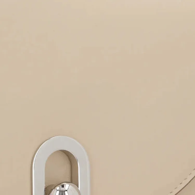 SAVETTE Calfskin Hobo Man Shoulder Bag Small Size Women's Beige-3
