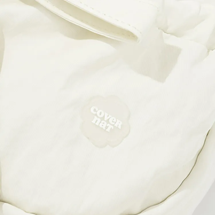 COVERNAT Nylon Shoulder Bag Medium Size Women's White-3