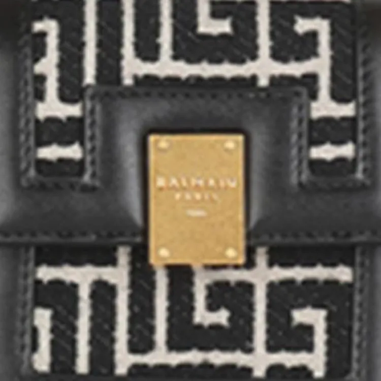 BALMAIN 1945 Leather One Shoulder Crossbody Card Holder Women's Black-4