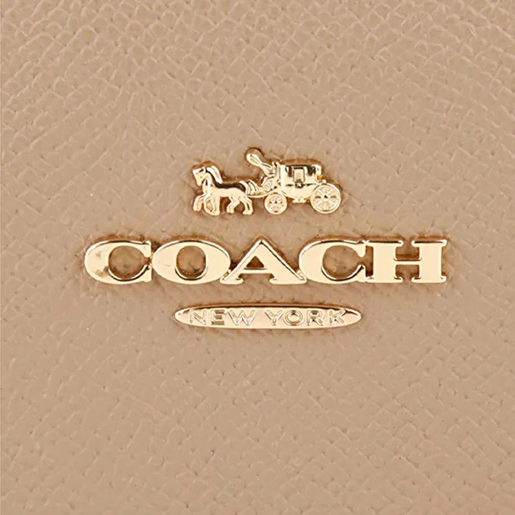 COACH Leather Dome Bag Handbag Shoulder Bag Crossbody Bag Small Size Women's Light Brown-4