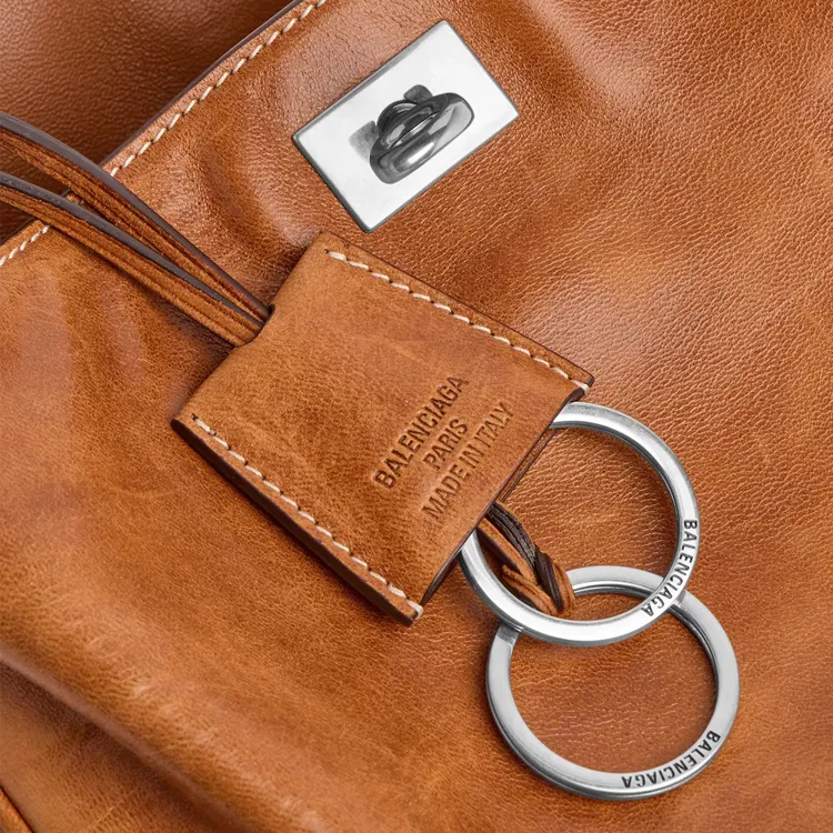 Balenciaga Rodeo Sheepskin One Shoulder Handbag Mini Women's Brown-6