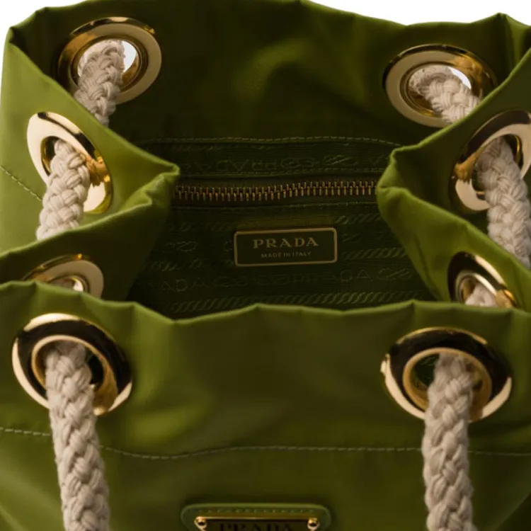 PRADA Re Nylon Recycled Polyamide Bucket Bag Handbag Trumpets Women's Green-3