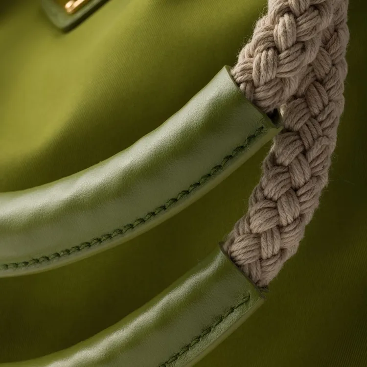PRADA Re Nylon Recycled Polyamide Bucket Bag Handbag Trumpets Women's Green-4
