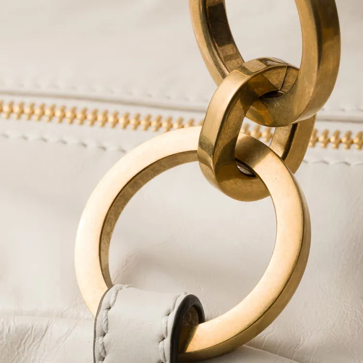 PRADA Cow Leather Handbag Medium Size Women's White-4