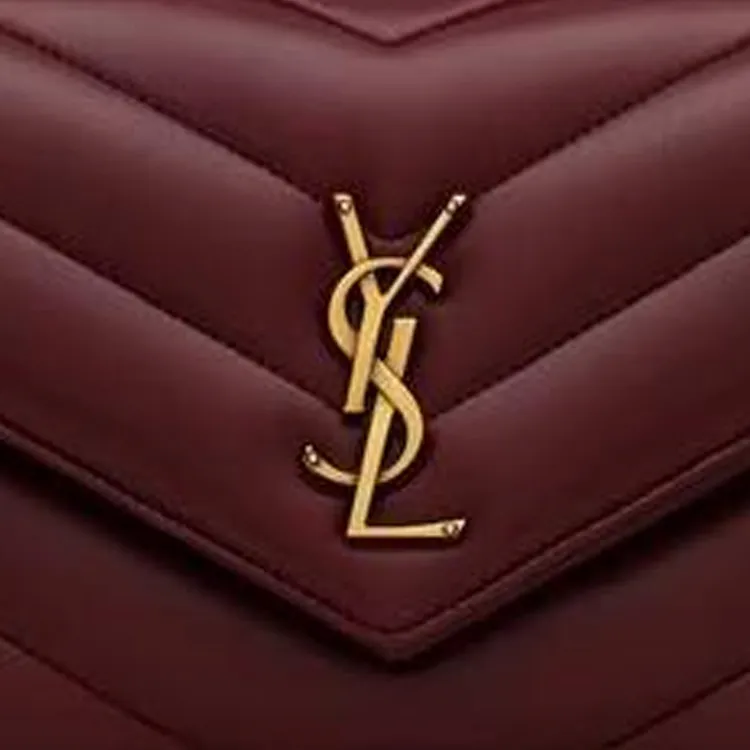 SAINT LAURENT LOULOU Sheepskin Shoulder Bag Trumpets Women's Burgundy-6