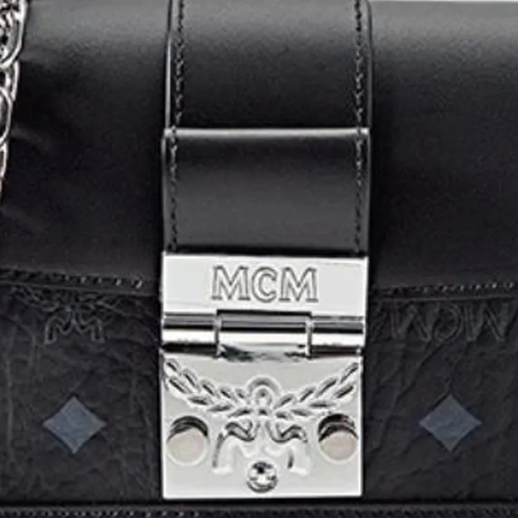 MCM Cow Leather Cylinder Bag Crossbody Bag Mini Women's Black-6