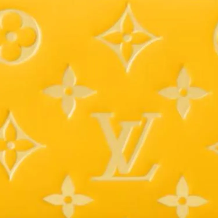 LOUIS VUITTON Sheepskin Wallet Women's Silver Apricot Yellow-5