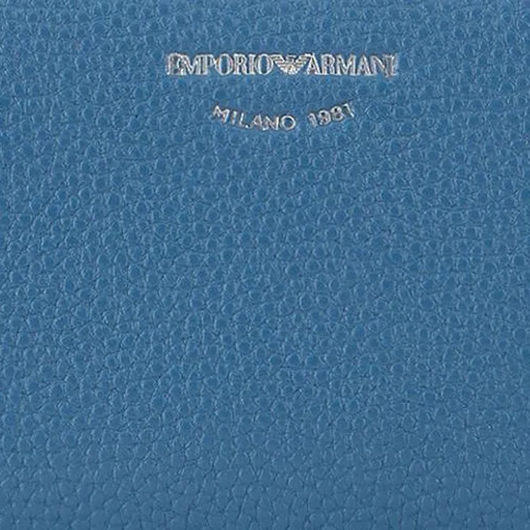 EMPORIO ARMANI MyEA Series Polyester Coin Purse Wallet Women's Sky Blue-4