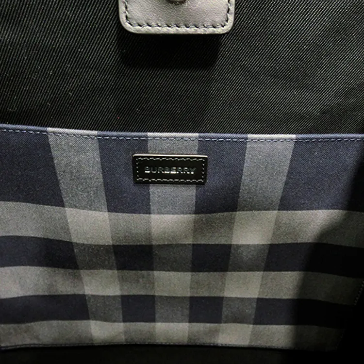 Burberry Cotton Tote Bag, Shopping Bag, Handbag Men's Dark Blue-5