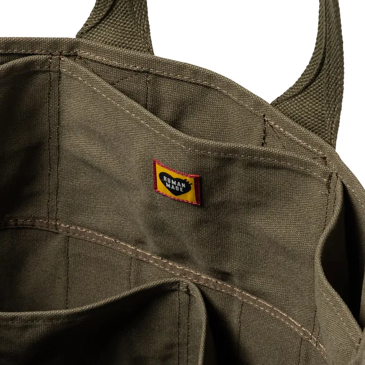 HUMAN MADE Cotton Tote Bag, Shopping Bag, Handbag Regular Men's Olive Green-2