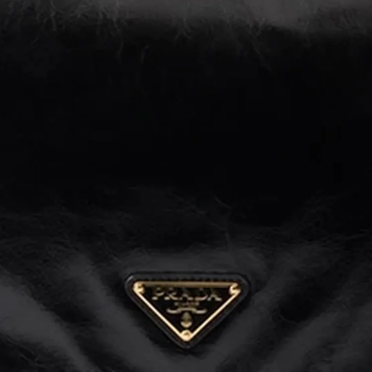 PRADA Leather Shoulder Bag Medium Size Women's Black-2