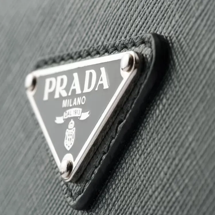 PRADA Saffiano Leather Clutch Men's Emerald Green-4
