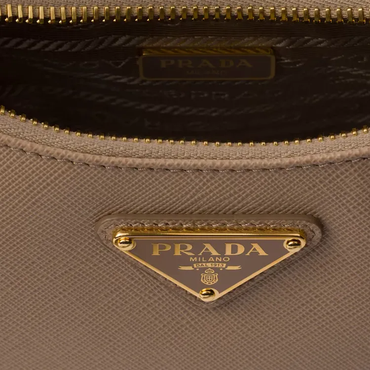 PRADA Re Edition Calfskin Shoulder Bag Women's Beige-3