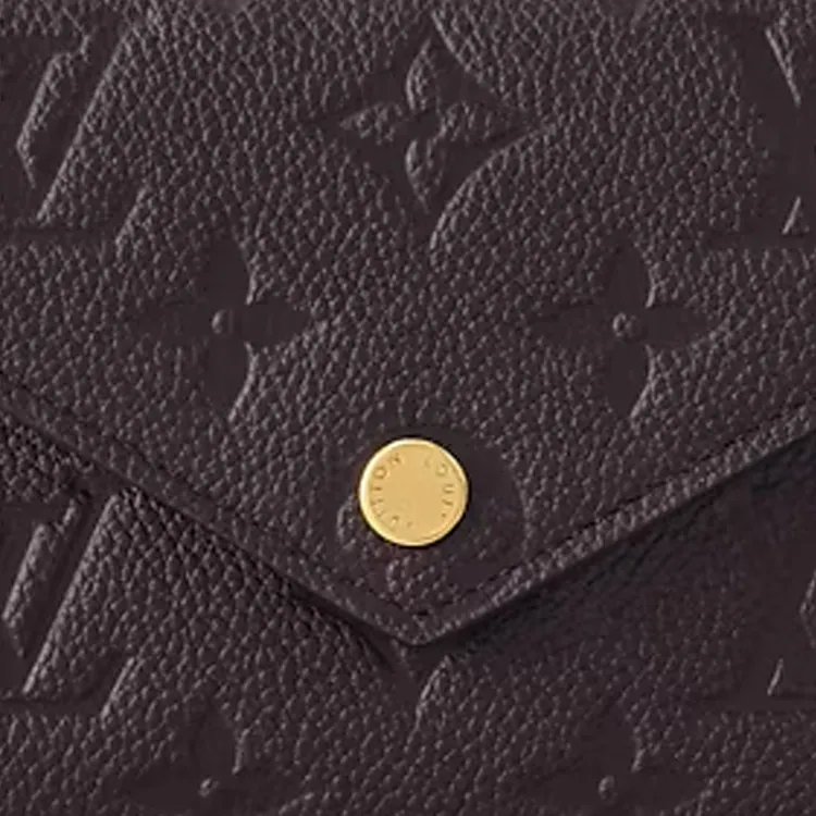 LOUIS VUITTON Victorine Embossed Textured Cow Leather Wallet Regular Women's Chocolate-5